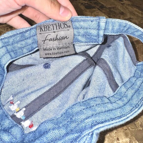 Kbethos Call Me Daddy Distressed Jean Strapback Hat Cap Blue - Picture 5 of 10